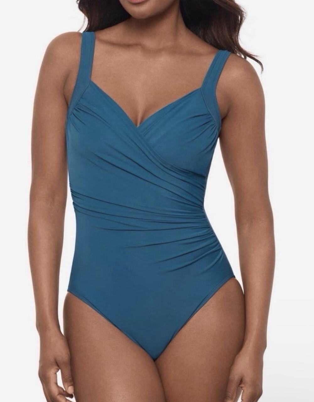 NWT Miraclesuit Sanibel One Piece Swimsuit •18• Aegean Teal Tummy Control $180
